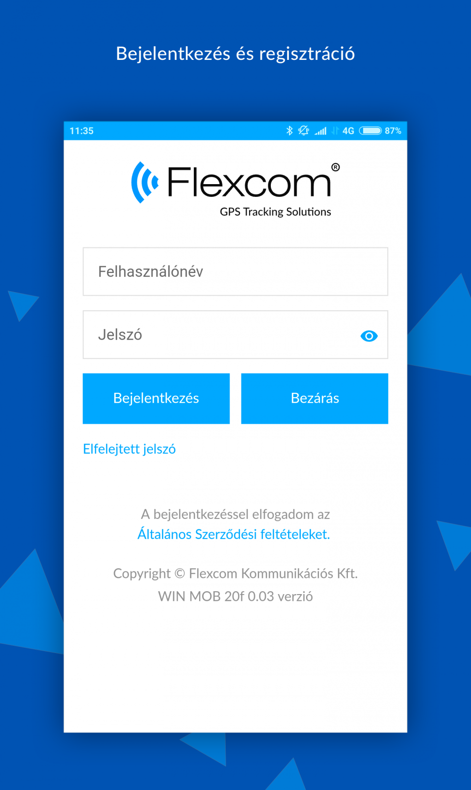  Flexcom Android Login  FLEXCOM nyomkövető szoftver licensz FB típusú kerékpár nyomkövetőkhöz